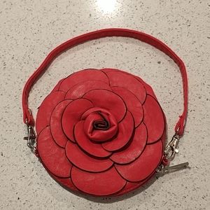 Small rose purse, vegan leather, never used